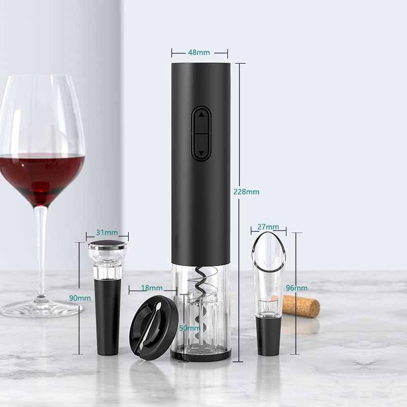Electric Wine Bottle Opener, Battery Operated Cork Opener with Foil Cutter, Automatic Corkscrews Wine Opener Kit