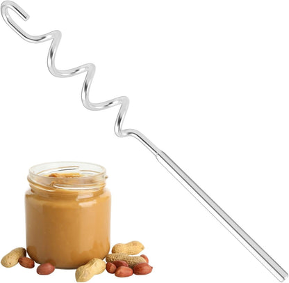 homfanseec Tool(11.81inch) Peanut Butter Stirrer Stainless Steel,Peanut Butter Mixer Hand Crank, Peanut Butter Stirrer