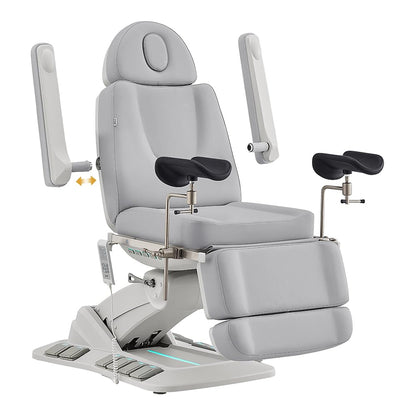 Dir Medical Spa Chair 4-Motor Electric Medical Examination Room Table with Stirrups Spa Beauty Bed Esthetician Chair Facial Bed with Position Memory Function Geneva