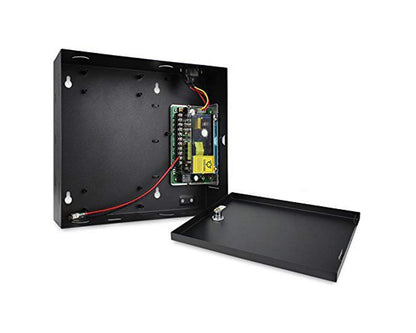 MENGQI-CONTROL 4 Doors Access Control Security Kits with North American ANSI Standard Strike Lock 110V Power Supply Box RFID Reader RFID Card & Key Fob TCP/IP Based Phone APP Remotely Open Door
