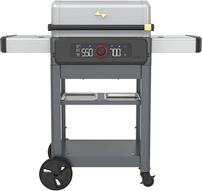 Current Model G Dual Zone Grill, Smart Electric Outdoor Grill with 200-700°F Range for Searing & Roasting, Digital Precision, Independent Heat Zones, Apartment-Friendly & Weather-Resistant, Moon Dust