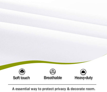 PONY DANCE Glass Door Curtain Panel, 34 x 72 inches, Solid Energy Efficient Rod Pocket for Metal French Patio Door,