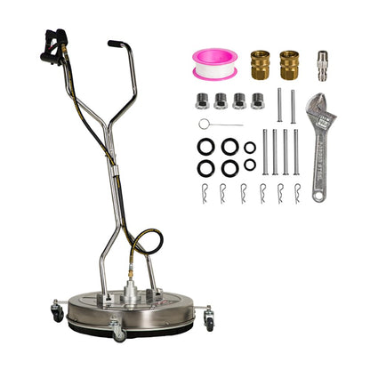 ECCPP 24 Inch Pressure Washer Surface Cleaner with 4 Wheels Stainless Steel for Household Cleaning 3/8" Quick Connector