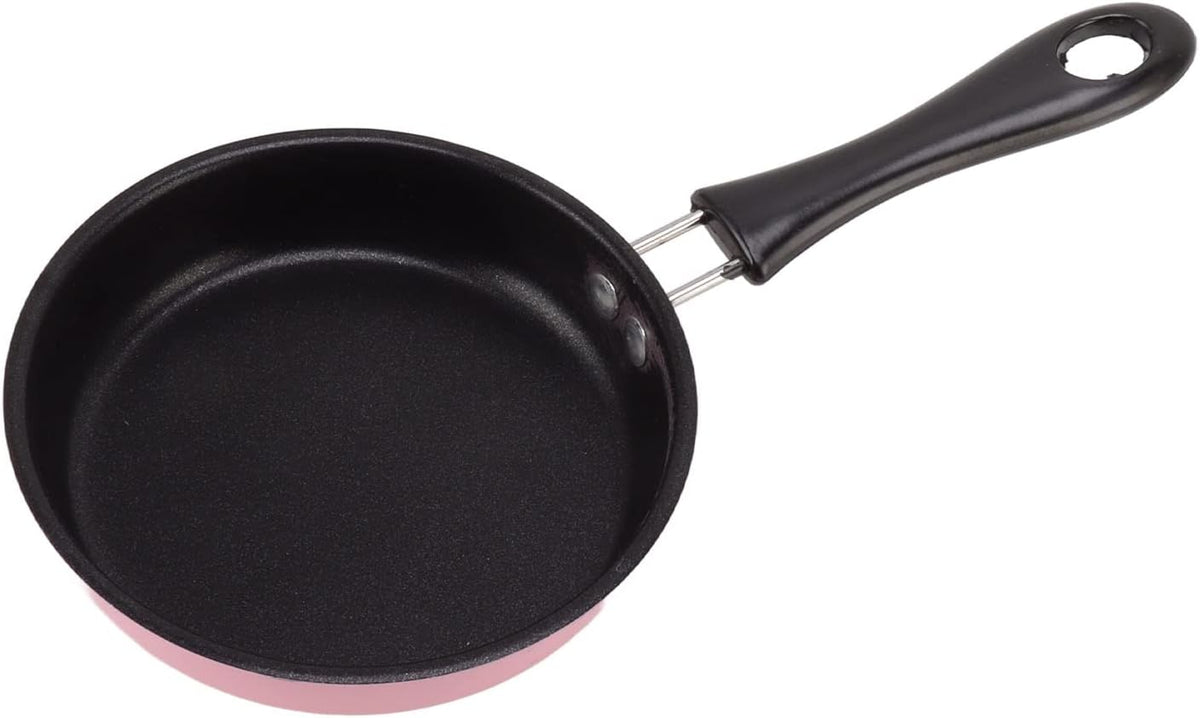 Dpofirs Mini Induction Frying Egg Pan, 4.7in Single Egg Small Pan with Heat Insulation Long Handle