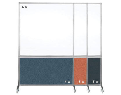 DivideWrite Mobile Whiteboard | Double Sided Dry Erase Board | Portable Office Cubicle Partition | Display for Classrooms, Conference Rooms, Meeting Areas and More | Charcoal Gray 6' Wide X 6' Tall