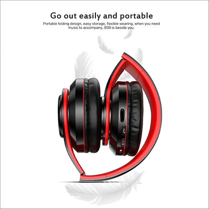 Fragolucyou Wireless Bluetooth Headphones-Colorful Lights,Foldable,Bluetooth 5.0,10 m Range,Stereo Surround,Built-in Microphone,Comfortable affixed Ears (Black-red)