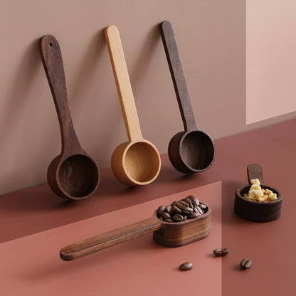 Coffee Scoop, CISHNOU Korean Style Beech Wooden Spoon for Ground Coffee, Tea, Soup Cooking Mixing Kitchen Utensils