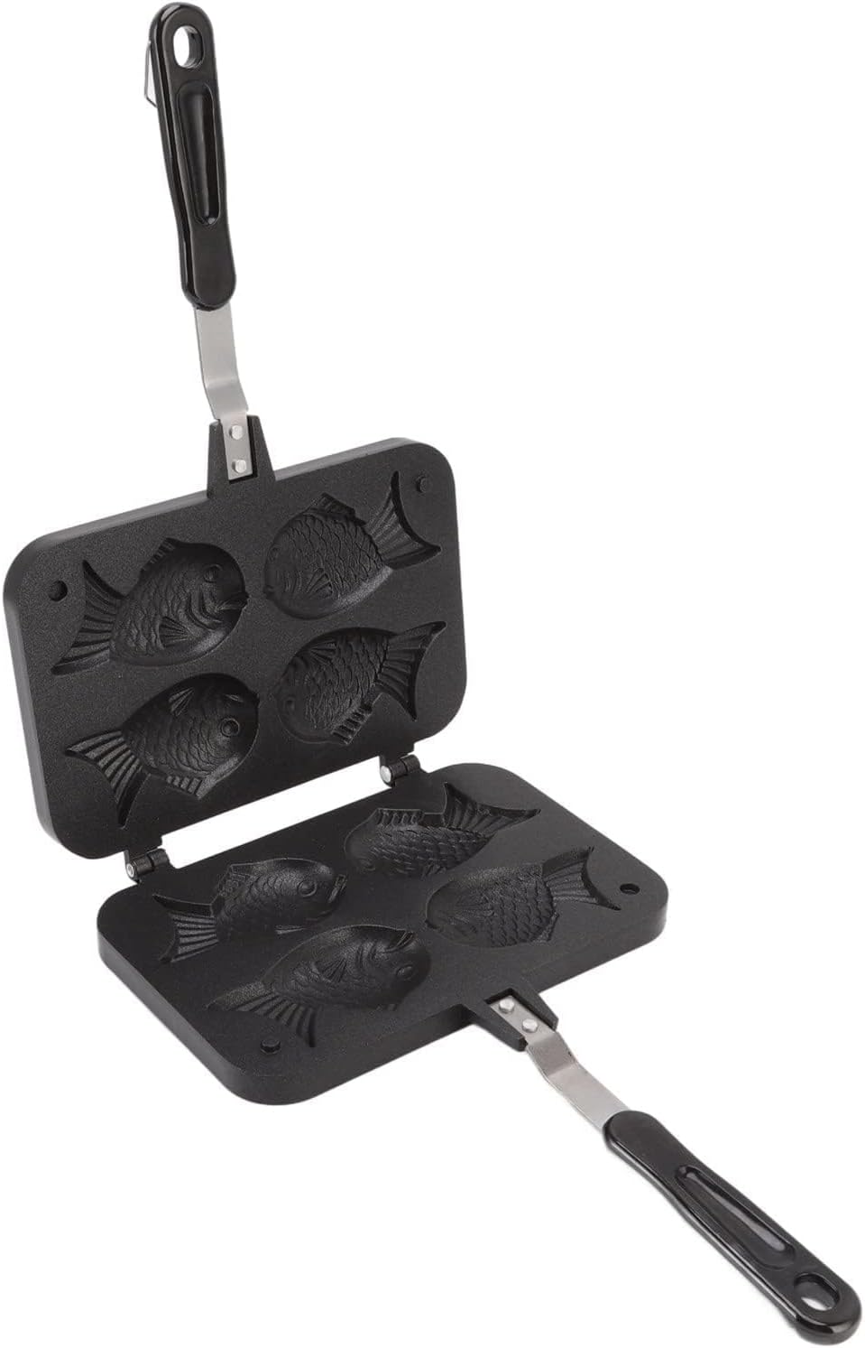Taiyaki Fish Shaped Pancake Maker Pan, Non-Stick Double Baking Pan with 4 Fish for Kitchen Waffle Baking