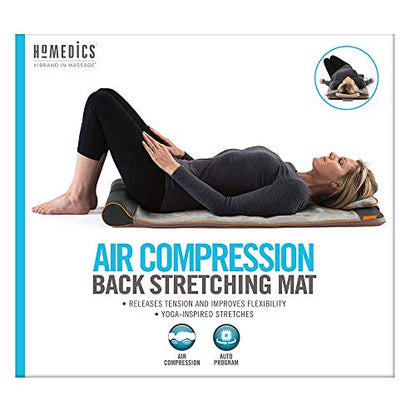 HoMedics Body Flex Back Stretching Mat with Heat, 6 Stretching Programs and 3 Intensity Levels with Removable Memory Foam Pillow for Full Body Coverage, Portable for Yoga, Athletes, Home Gym