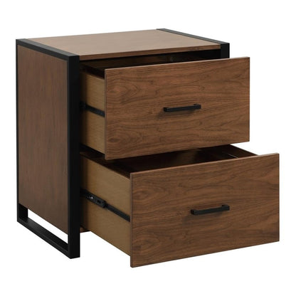 Lexicon Sedley Metal File Cabinet in Walnut and Black