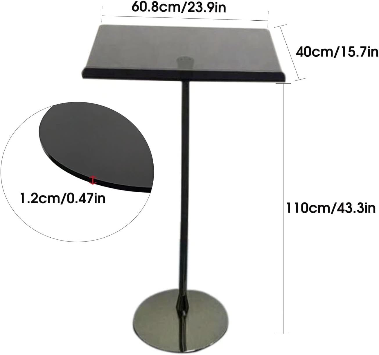 DHXIAMZ Acrylic Podium Lectern Stand - Adjustable Floor Lectern for School, Church, Conference, Stage & Office - Multi-Purpose Standing Desk with Professional Design