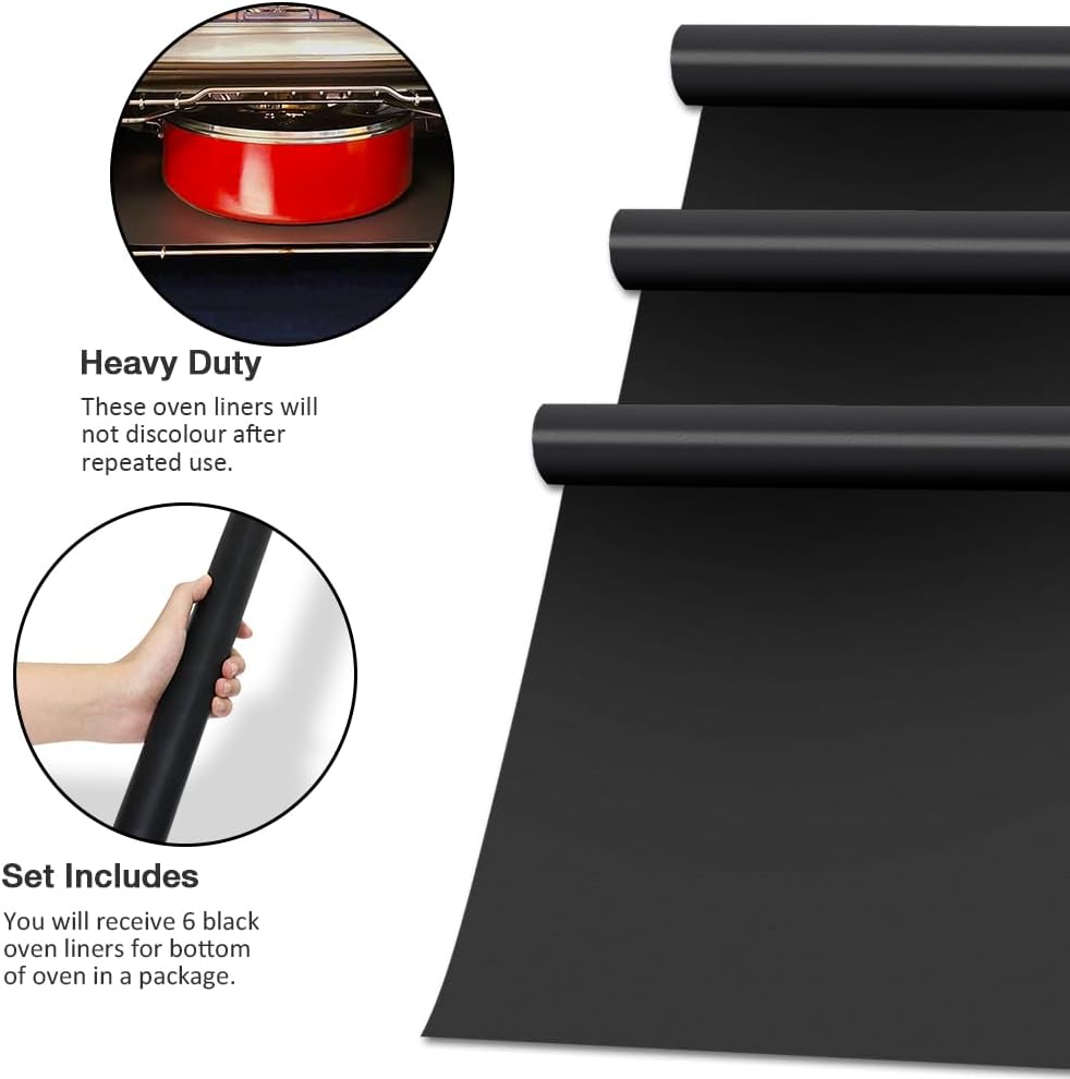 Large Heavy Duty Oven Liners for Bottom of Oven, 3 Pack Reusable Protector Liner