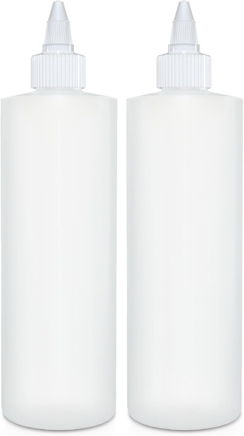 12 OZ 2 PACK BRIGHTFROM Condiment Squeeze Bottles, Empty Squirt Bottle with Twist Top Cap, Leak Proof - Great