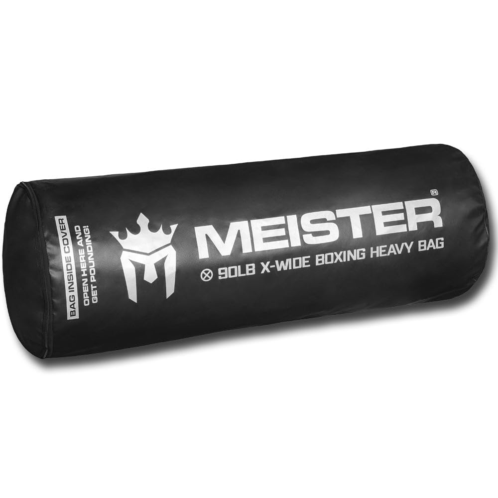 Meister 90lb Filled X-Wide Boxing Heavy Bag w/Double-End Attachment - Black