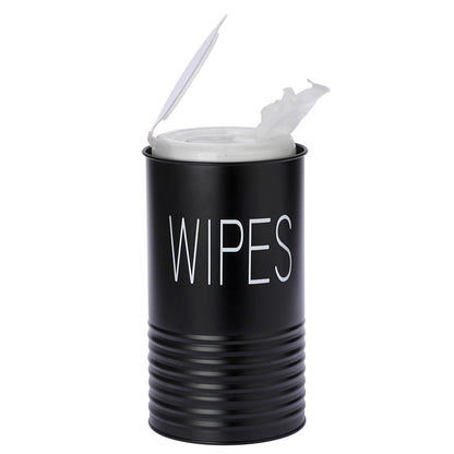 Kokone Wipes Dispenser Farmhouse Wipes Container with Matte Finish Compatible for Clorox Lysol Sturdy Galvanized Iron Wipes Holder for Kitchen,Bathroom,Office,School Table Countertop,Black