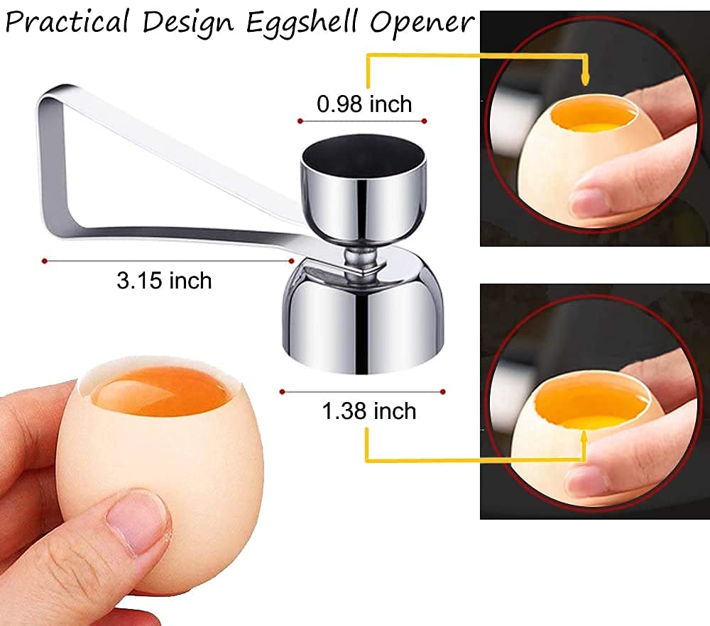 Sagapo 1 Egg Cracker Topper,Double Cups Opener shell Cutter Precise Remover Tool for RawSoft Hard Boiled Egg,Environmentally friendly 304stainless steel Not discolored Resistant high temperature