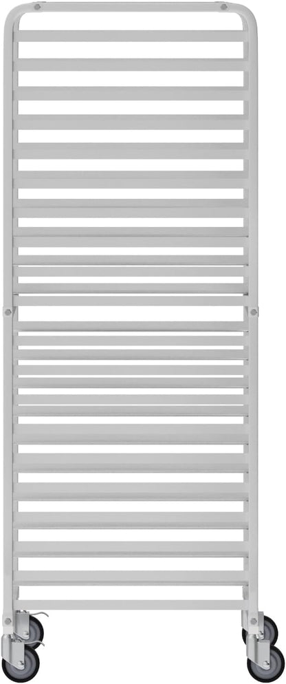 Express KitchQuip Commercial 20-Tier Bun Pan Baking Rack – NSF Certified Sheet Pan Rack with 2 Brake Wheels | Heavy Duty Aluminum Bakery Tray for Kitchen & Restaurant