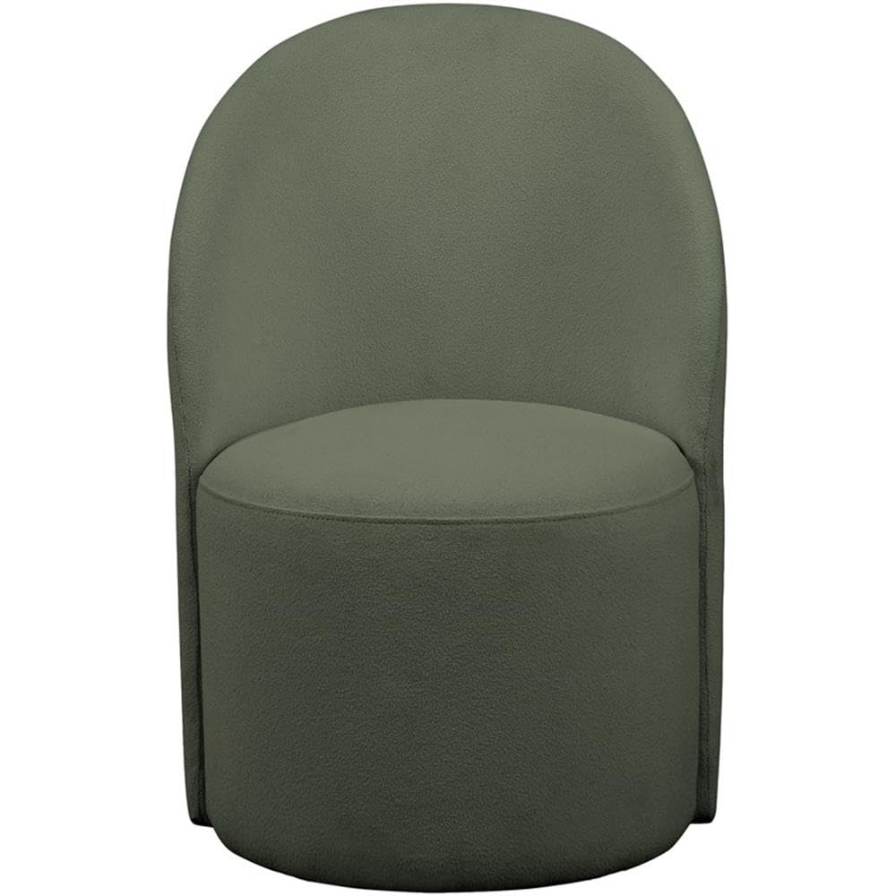 Meridian Furniture 528Green Hautely Collection Modern | Contemporary Boucle Fabric Upholstered Accent or Dining Chair with Rich Green Boucle Fabric, 24" W x 26" D x 35" H, Green
