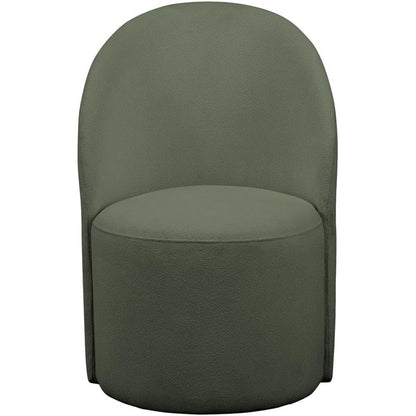 Meridian Furniture 528Green Hautely Collection Modern | Contemporary Boucle Fabric Upholstered Accent or Dining Chair with Rich Green Boucle Fabric, 24" W x 26" D x 35" H, Green