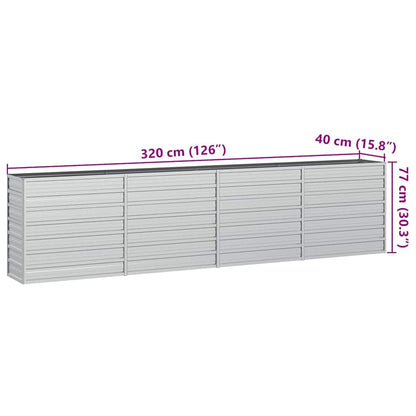 Foknhdi Large Galvanized Steel Raised Garden Bed 126x126x30.3 in Silver Modern Outdoor Planter Box for Vegetables Flowers Herbs on Patio Backyard