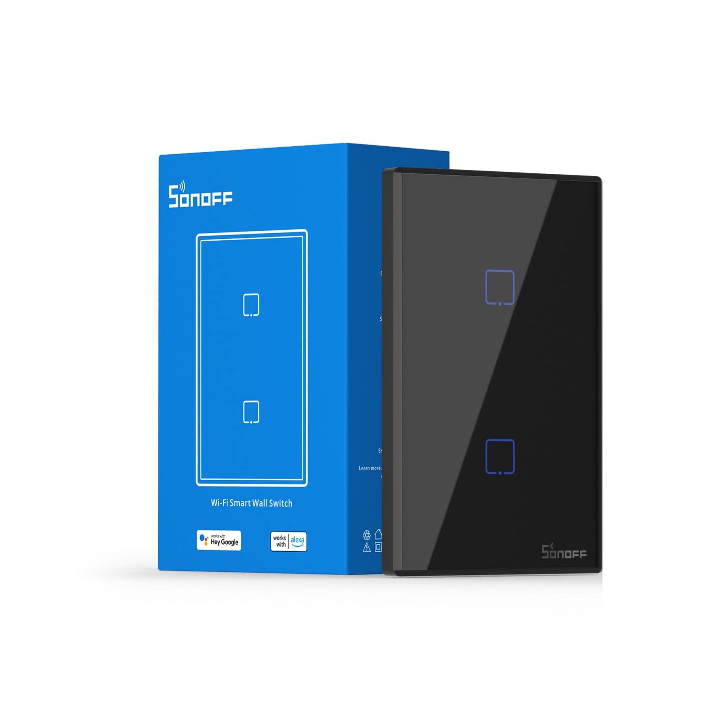 SONOFF Smart Light Switch, 2.4GHz WiFi Touch Smart Wall Switch for Lights, Works with Alexa and Google Home, Neutral Wire Required Interruptor Inteligente, 1 Gang 1 Way TX T2