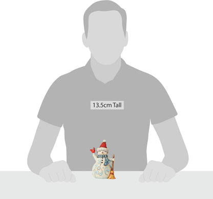Enesco Jim Shore Heartwood Creek Snowman Holding a Cardinal, Lift Your Spirits Pint-Sized Figurine, 5.25 Inch