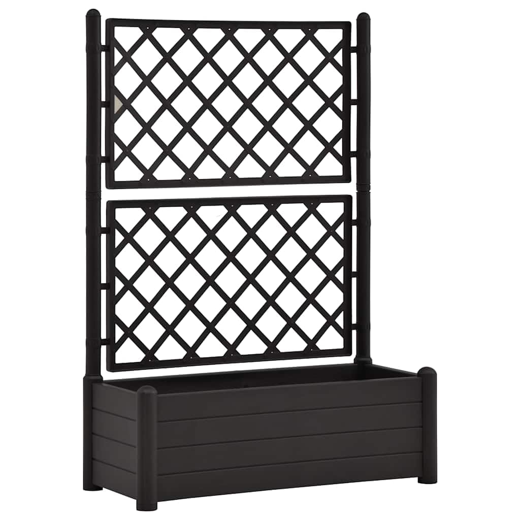 Garden Planter with Trellis - Large Elevated Plant Box for Outdoor Plants, 39.4"x16.9"x55.9" PP Anthracite – Perfect Gardening in Rectangle Boxes