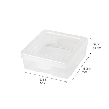 IRIS USA Clear Storage Cases, 10-Pack, |Made in USA|, Plastic Bead Organizing Containers with Snap Lid for Arts, Crafts, Ephemera, Stickers, & Dance Cheer, Clear - Small
