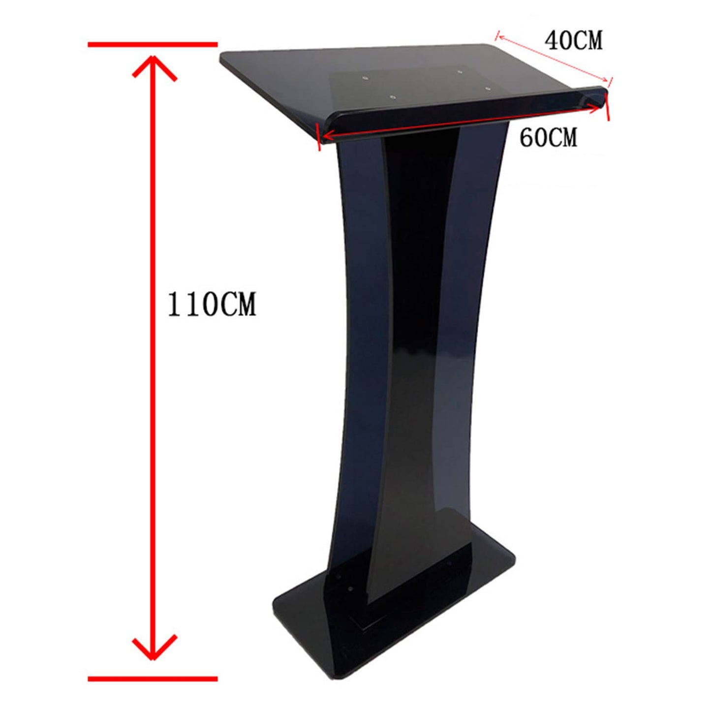 BTZHY Lectern Podium Stand, Acrylic Pulpit Transparent Podium Church Wedding Podium School Stage Host Business Office Furniture Conference Display Stand