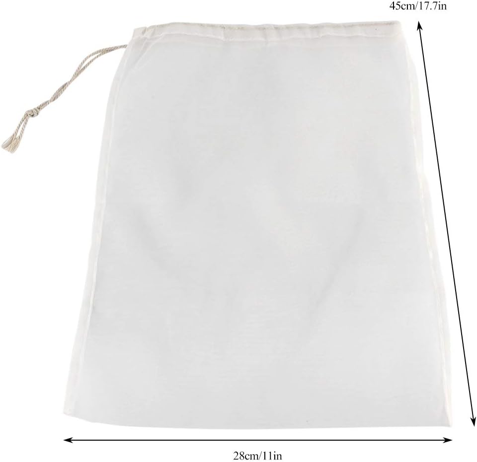 100 Mesh Food Grade Wine Filter Bag, Reusable Home Brew Beer Making Extra Fine Extraction Sack (28x45cm)