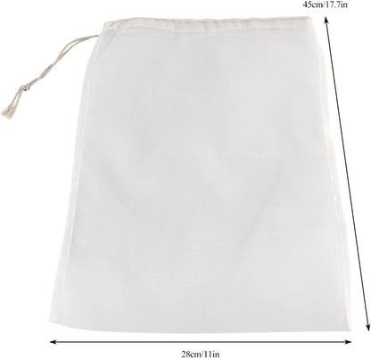 100 Mesh Food Grade Wine Filter Bag, Reusable Home Brew Beer Making Extra Fine Extraction Sack (28x45cm)