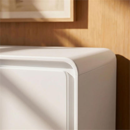 Modway Lumo Modern Sculptural 4 Door Accent Cabinet in White – Rounded Edge Media Storage Console for Living Room or Entryway – 63 Inch Contemporary Sideboard with Concealed Storage