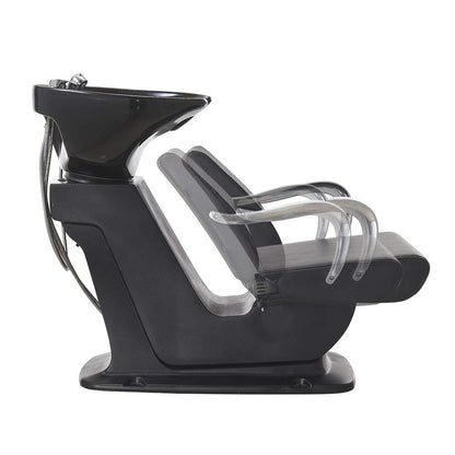 DIR Beauty Salon Shampoo Backwash Unit Sink Station Tilting Ceramic Sink with Adjustable Seat - Beckman