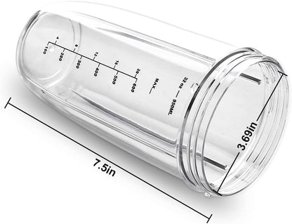 Replacement Parts Cups, Compatible with Nutribullet Blender 600W & 900W, 32oz