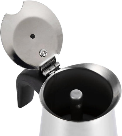 Haofy Stainless Steel Pot Cup Coffee Maker for Home Office Use (200ml, 100ml/200ml/300ml/450ml)
