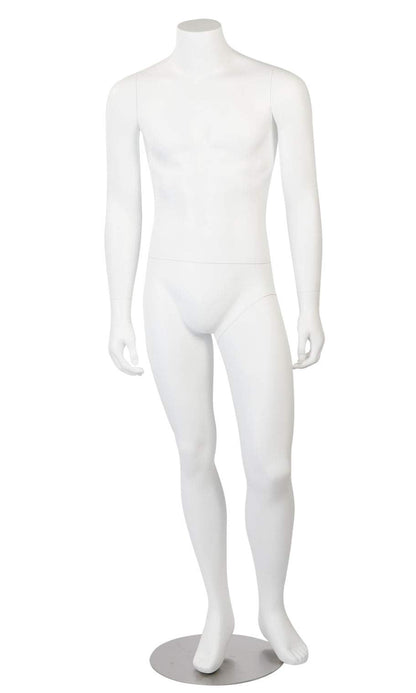 SSWBasics Headless White Fiberglass Mannequin with Base - 5'8" H Full Body Mannequin for Retail Display