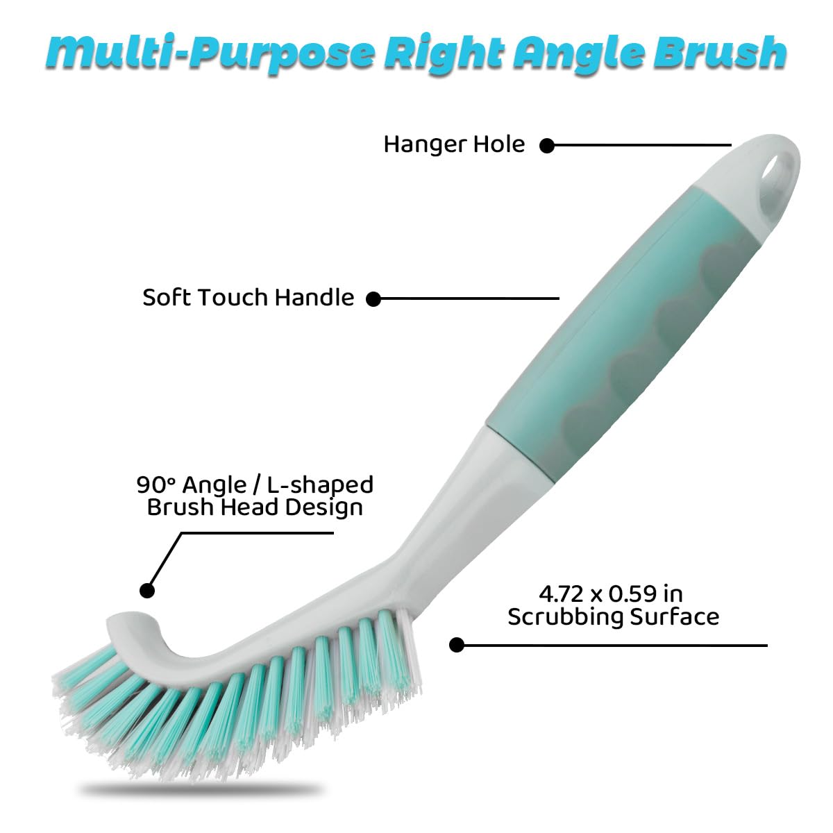 3 Pack Scrub Brush Set, Heavy-Duty Scrub Scrubbing Brushes for Cleaning, Grout Brush with Stiff Bristles Cleaning Brush for Bathroom, Bathtub, Kitchen, Floor, Tub, Tile, Sink