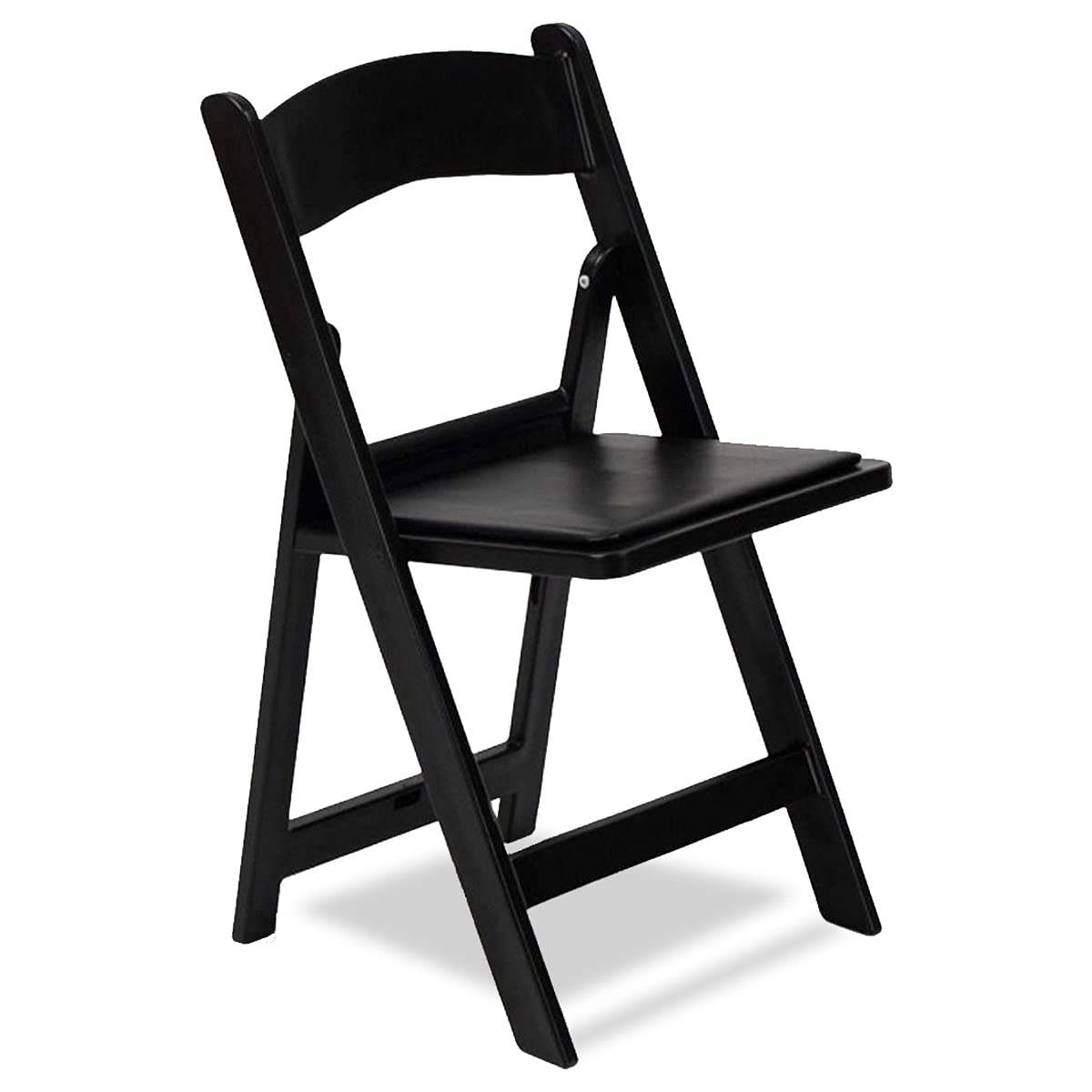 EventStable Titan PRO Resin Folding Chair - Black Indoor/Outdoor Lightweight Foldable Chair - Vinyl Padded Folding Chair for Weddings Parties Events - 50 Pack