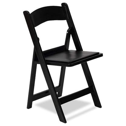 EventStable Titan PRO Resin Folding Chair - Black Indoor/Outdoor Lightweight Foldable Chair - Vinyl Padded Folding Chair for Weddings Parties Events - 50 Pack