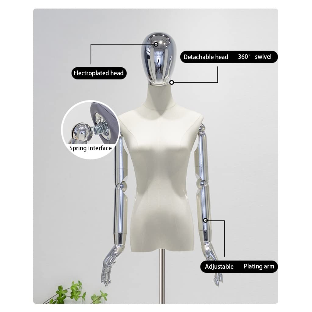 Adjustable Dress Form Mannequin for Women - Medium Size with Tripod, Detachable Head & Arms - Ideal for Sewing, Clothing, Jewelry Display & Craft Projects - Solid Wood Finish