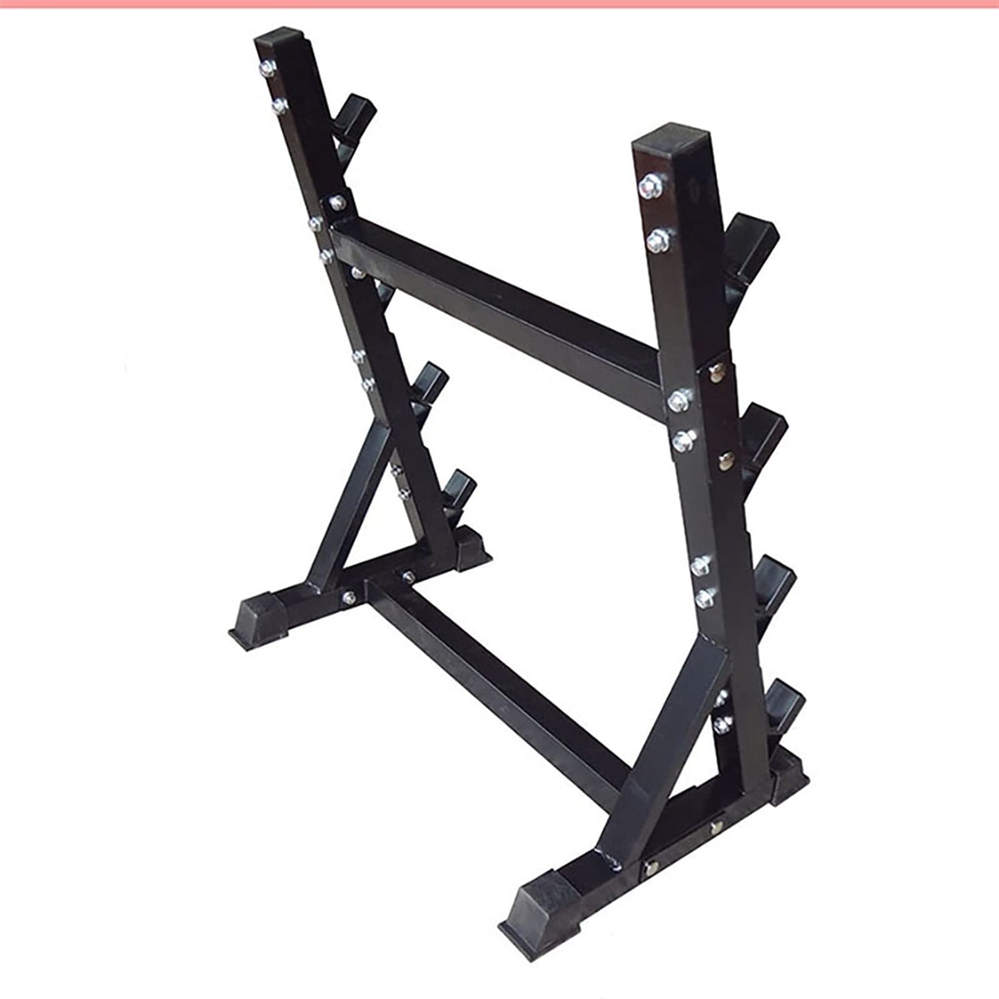 ZOCWJK 4-Tier Barbell Storage Stand, Barbell Rack, Commercial Fixed Dumbbell Storage Display Holder, Fitness Equipment Storage Rack