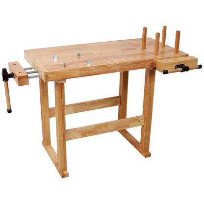 Heavy Duty Woodworking Bench with Adjustable Handle, 40 Inch Workbench with Storage for Garage Workshop, 330 Lbs Capacity