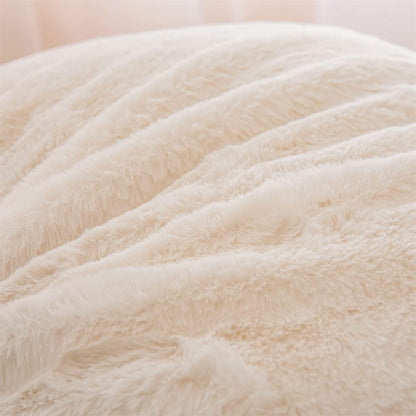 NTBED Reading Pillow Faux Fur Bed Wedge Backrest with Arms,Couch TV Relax Bed Rest Pillow Back Support Cushion for Kids