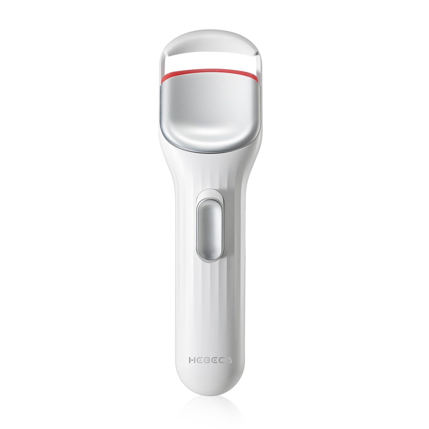 HEBECA Heated Eyelash Curler Professional - Eye Lashes Curler with Innovative Heating Silicone, Electric Eyelashes Curler with 600mAh Rechargeable Battery EC4001 (White)