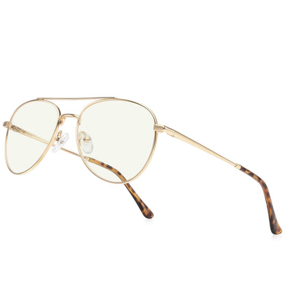 RB.Pilot Aviator Reading Glasses for men and Women Blue Light Blocking Lens Spring Temple
