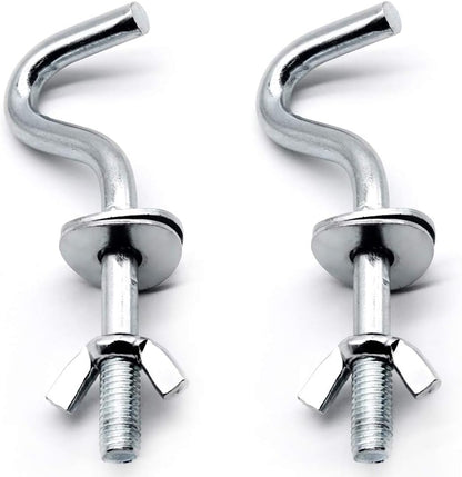 Zinc Heavy-Duty Replacement Hooks, 2 Packs Holding Hammock Fit 3/8 Inch Dia. 1-1/4 to 2 Inch Long Hole