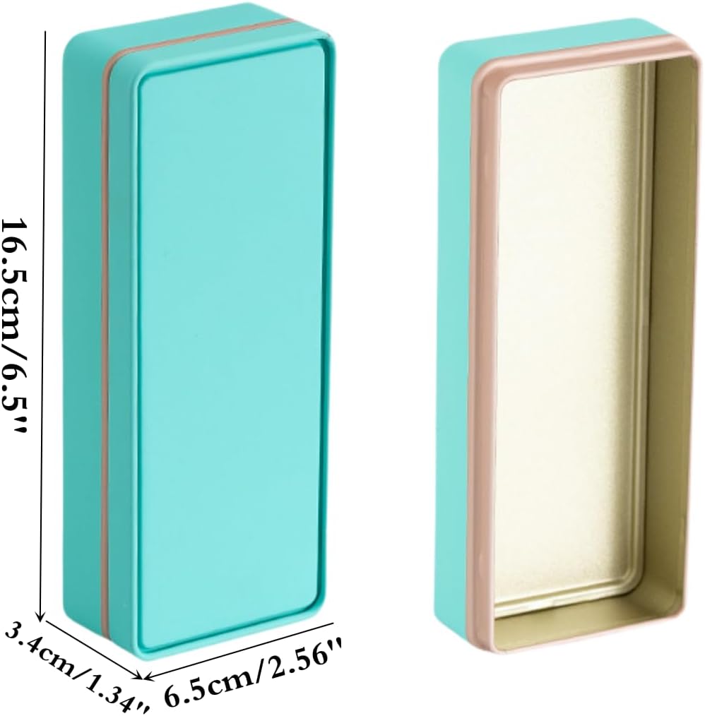 HAN SHENG 6 Pcs Multicolor Rectangle Tea Tins - Food Storage Containers for Tea, Coffee, Herb, Candy, Sugar
