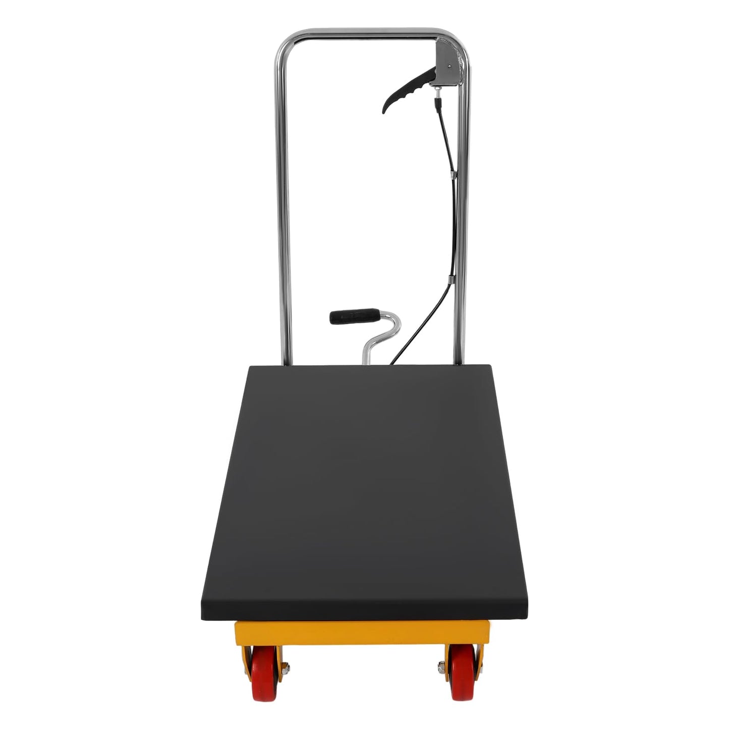 Hydraulic Scissor Lift Table 500lbs, Heavy Duty Steel Platform Cart with Locking Wheels, Adjustable Height 28.5" for Warehouse, Factory Material Handling