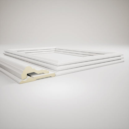 WPKUSQ101P032 94 1/2"L (Adjustable 32"H to 36"H) Ashford Square Panel Traditional Wainscot Paneling Kit