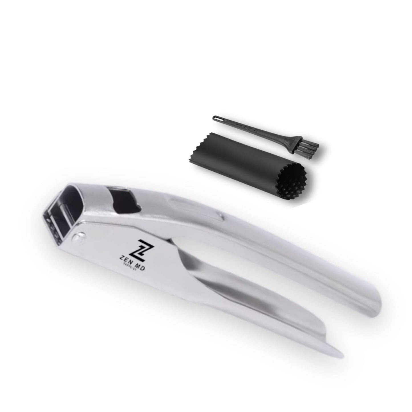 Premium Garlic Press Stainless Steel, Heavy Duty Mincer & Crusher Tool, Large Capacity Ginger Press and Masher, Easy Squeeze Presser, Rustproof Dishwasher Safe Kitchen Gadget